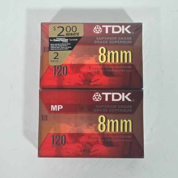 TDK Other - TDK Superior Grade 8mm 120 Minute Video Cassette Tapes P6-120MP 2 Pack